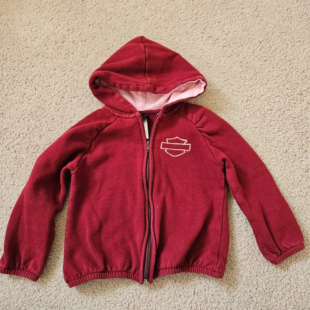 Harley Davidson Full Zip Toddler Hooded Sweater 4/5T